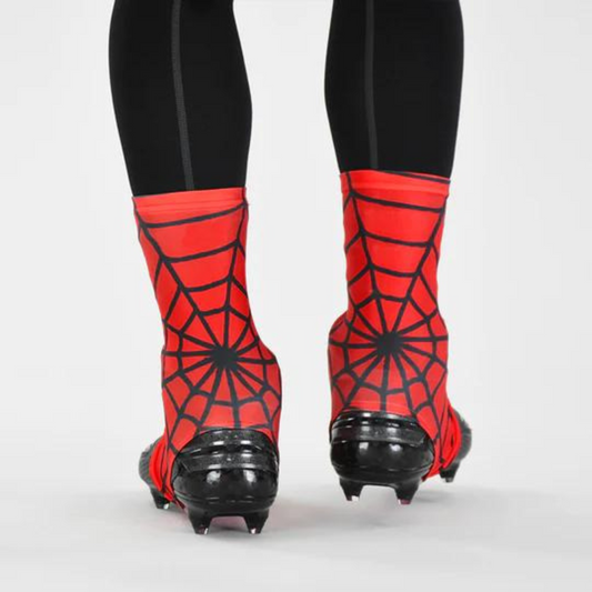 Red Web Pattern Spats / Cleat Covers